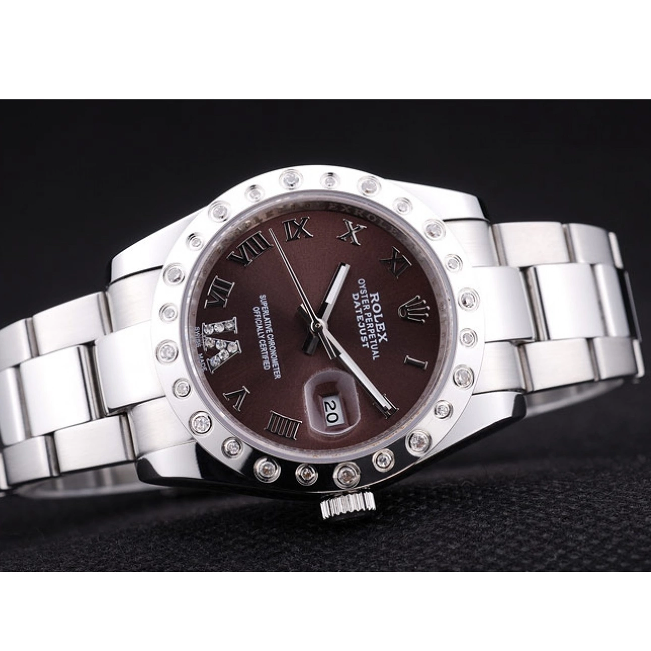 MiroTime 0717 Rolex Datejust Diamond Bezel Brown Dial 7466